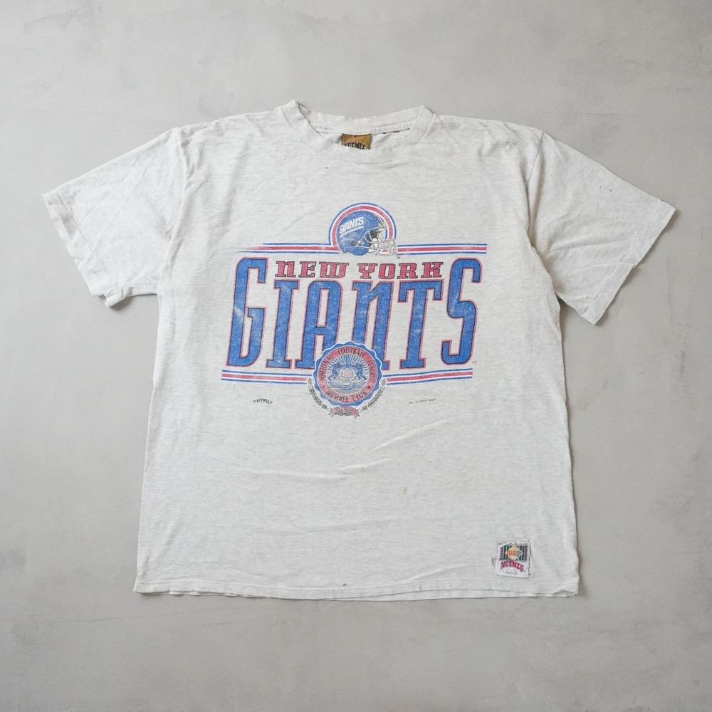 Vintage New York Giants T-Shirt XL Mens 90s Grey NFL Distressed 1993 USA Nutmeg